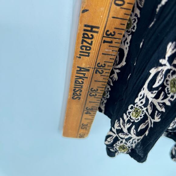 Angie Black Tan Ruffle Babydoll Boho Western Rayon Mini Dress Women’s Small NEW - Picture 10 of 11